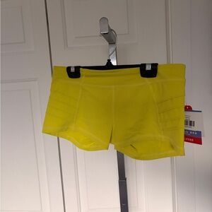 Vibrant Yellow Women's Athletic Shorts